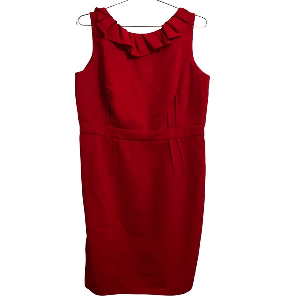 Carmen Marc Valvo Womens red dress ruffle empire waist Size 14